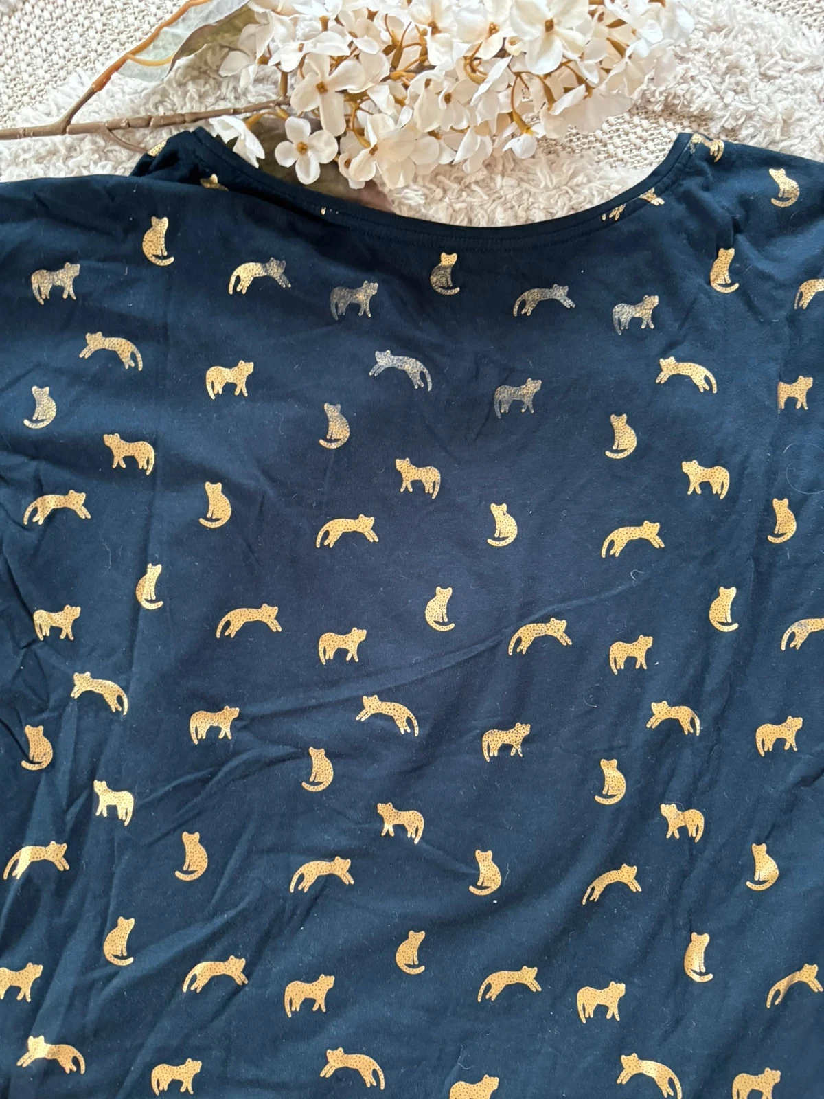 Golden feline print Des Petits Hauts t-shirt – Size 1 (36/S) – photo 9